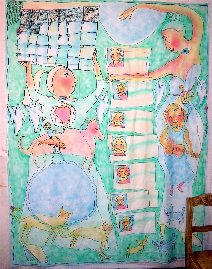 Start of Moon quilt. ©Susan Shie 2007.